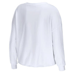 Los Angeles Rams WEAR by Erin Andrews Women's Domestic Cropped Long Sleeve T-Shirt - White - NFL