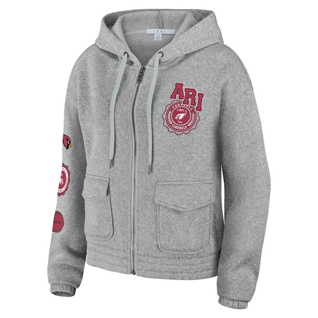 Arizona Cardinals WEAR by Erin Andrews Women's Full-Zip Hoodie - Heather Gray - NFL