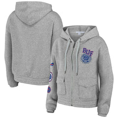 Buffalo Bills WEAR by Erin Andrews Women's Full-Zip Hoodie - Heather Gray - NFL