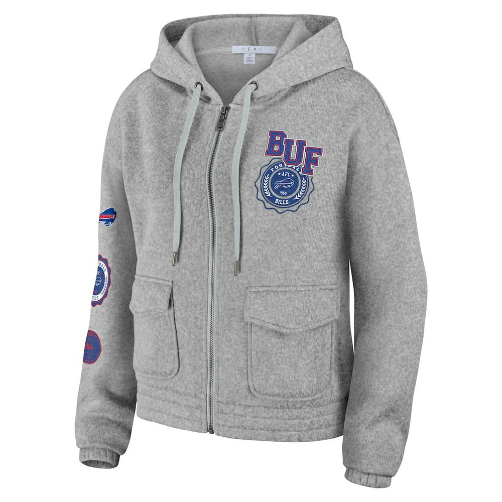 Buffalo Bills WEAR by Erin Andrews Women's Full-Zip Hoodie - Heather Gray - NFL
