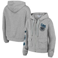 Carolina Panthers WEAR by Erin Andrews Women's Full-Zip Hoodie - Heather Gray - NFL