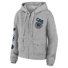 Carolina Panthers WEAR by Erin Andrews Women's Full-Zip Hoodie - Heather Gray - NFL