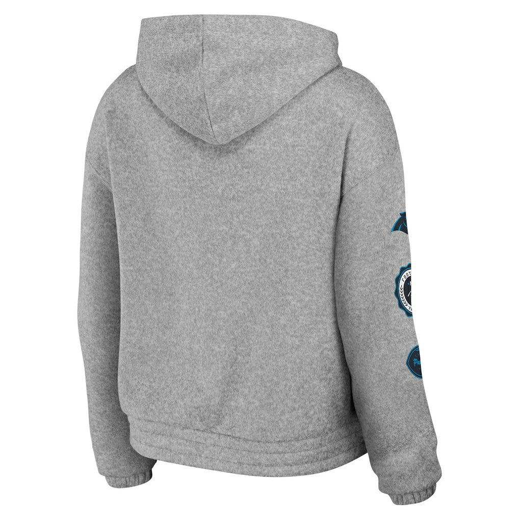 Carolina Panthers WEAR by Erin Andrews Women's Full-Zip Hoodie - Heather Gray - NFL