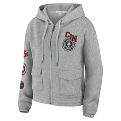 Cincinnati Bengals WEAR by Erin Andrews Women's Full-Zip Hoodie - Heather Gray - NFL