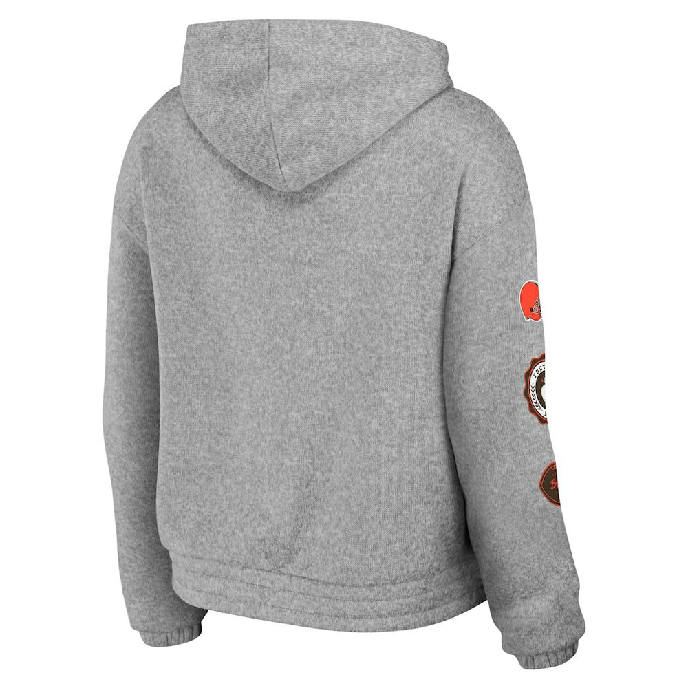 Cleveland Browns WEAR by Erin Andrews Women's Full-Zip Hoodie - Heather Gray - NFL