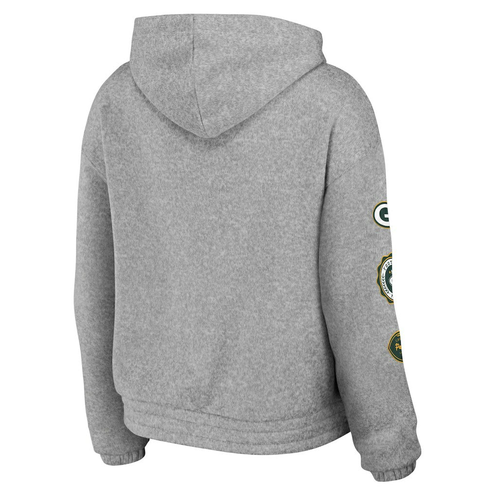Green Bay Packers WEAR by Erin Andrews Women's Full-Zip Hoodie - Heather Gray - NFL