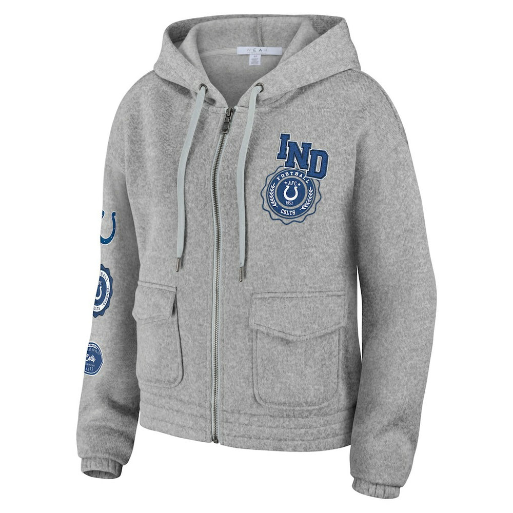 Indianapolis Colts WEAR by Erin Andrews Women's Full-Zip Hoodie - Heather Gray - NFL