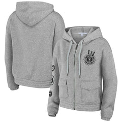 Las Vegas Raiders WEAR by Erin Andrews Women's Full-Zip Hoodie - Heather Gray - NFL