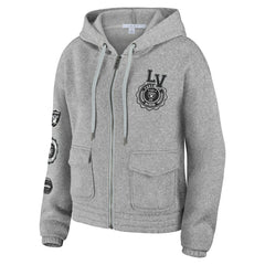 Las Vegas Raiders WEAR by Erin Andrews Women's Full-Zip Hoodie - Heather Gray - NFL