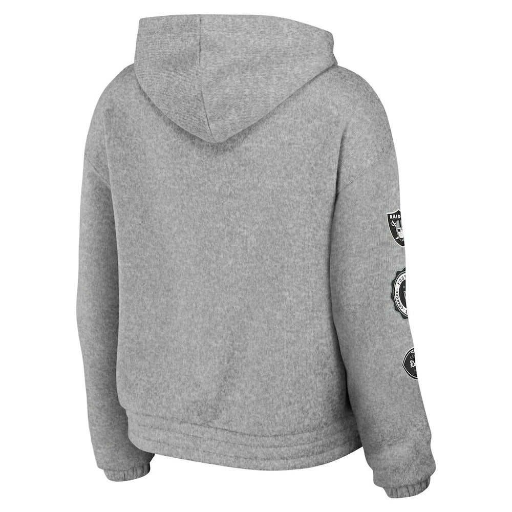 Las Vegas Raiders WEAR by Erin Andrews Women's Full-Zip Hoodie - Heather Gray - NFL