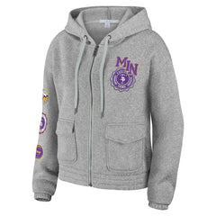 Minnesota Vikings WEAR by Erin Andrews Women's Full-Zip Hoodie - Heather Gray - NFL