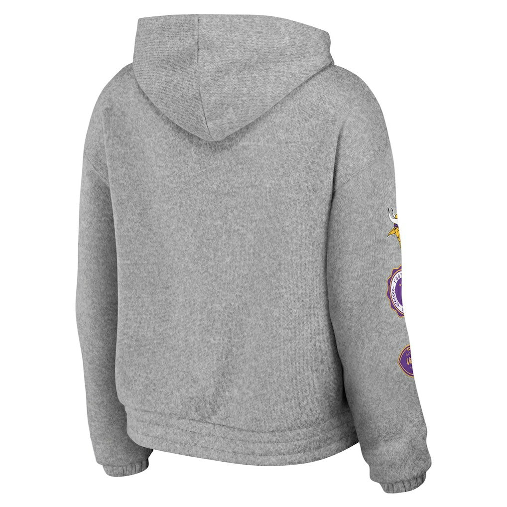 Minnesota Vikings WEAR by Erin Andrews Women's Full-Zip Hoodie - Heather Gray - NFL