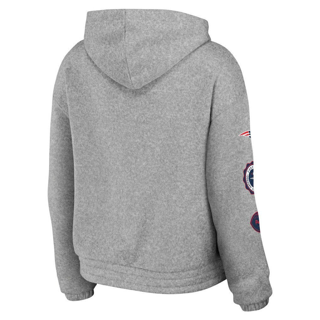 New England Patriots WEAR by Erin Andrews Women's Full-Zip Hoodie - Heather Gray - NFL