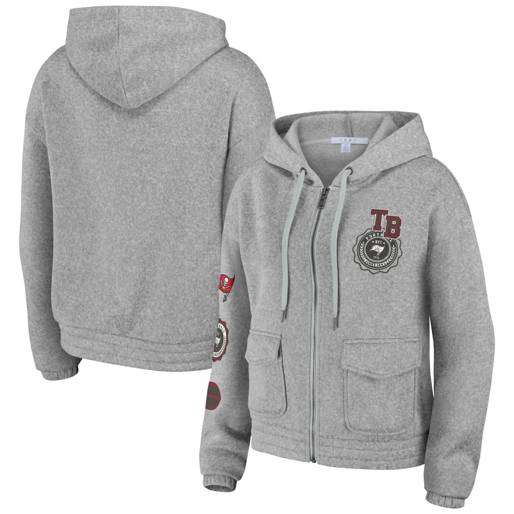 Tampa Bay Buccaneers WEAR by Erin Andrews Women's Full-Zip Hoodie - Heather Gray - NFL