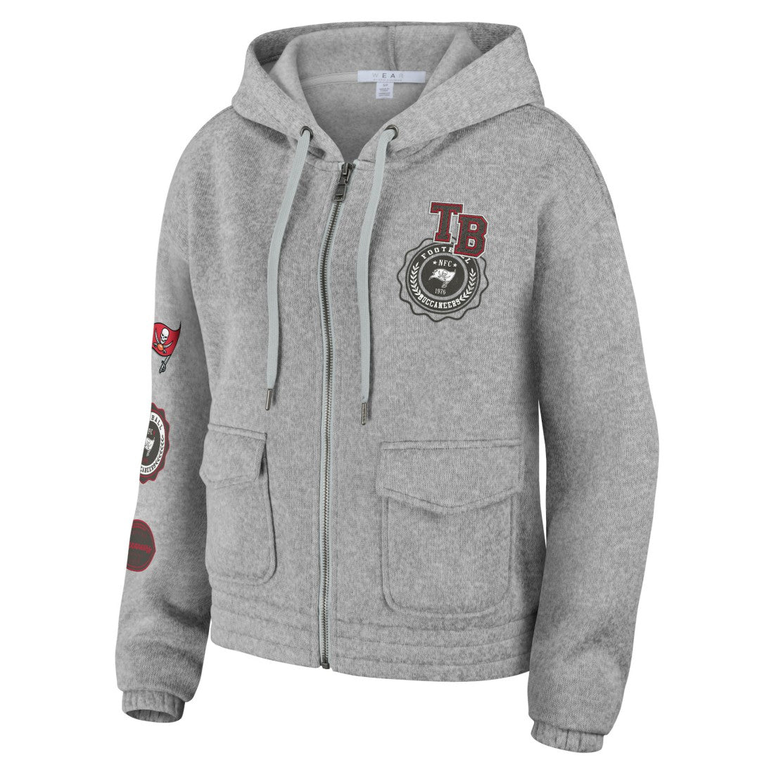 Tampa Bay Buccaneers WEAR by Erin Andrews Women's Full-Zip Hoodie - Heather Gray - NFL