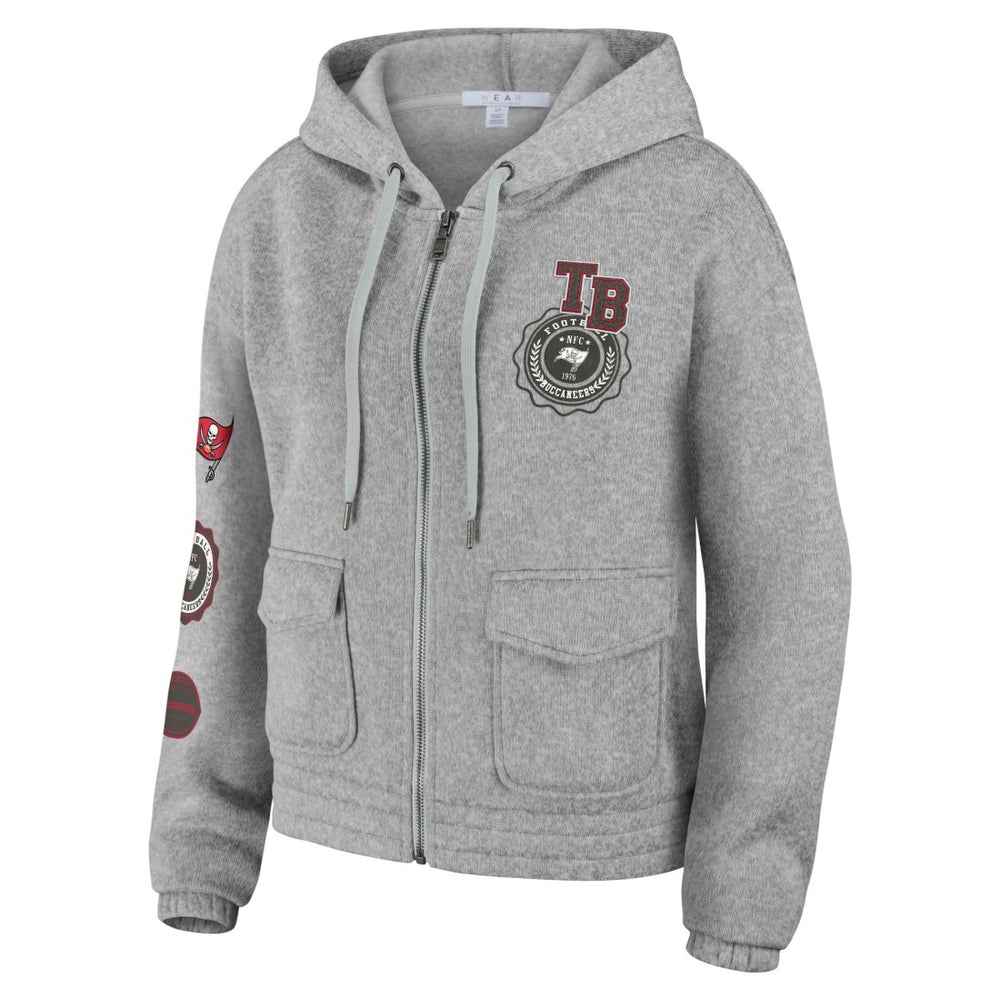Tampa Bay Buccaneers WEAR by Erin Andrews Women's Full-Zip Hoodie - Heather Gray - NFL