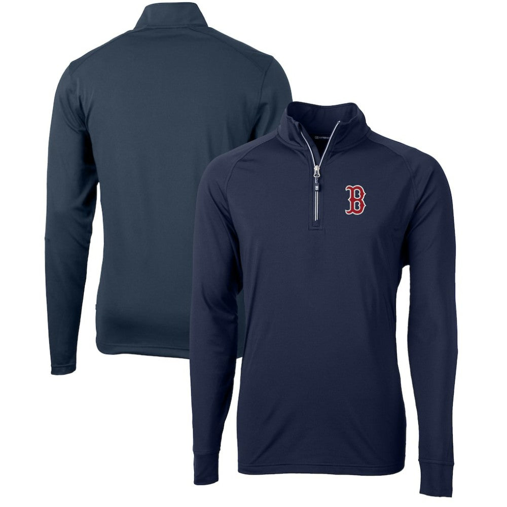 Boston Red Sox Cutter & Buck Adapt Eco Knit Stretch Recycled Quarter-Zip Pullover Top Sale