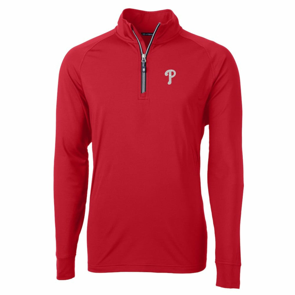 Philadelphia Phillies Cutter & Buck Adapt Eco Knit Stretch Recycled Quarter-Zip Pullover Top Discount