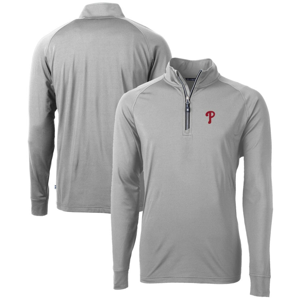 Philadelphia Phillies Cutter & Buck Adapt Eco Knit Stretch Recycled Quarter-Zip Pullover Top Sale