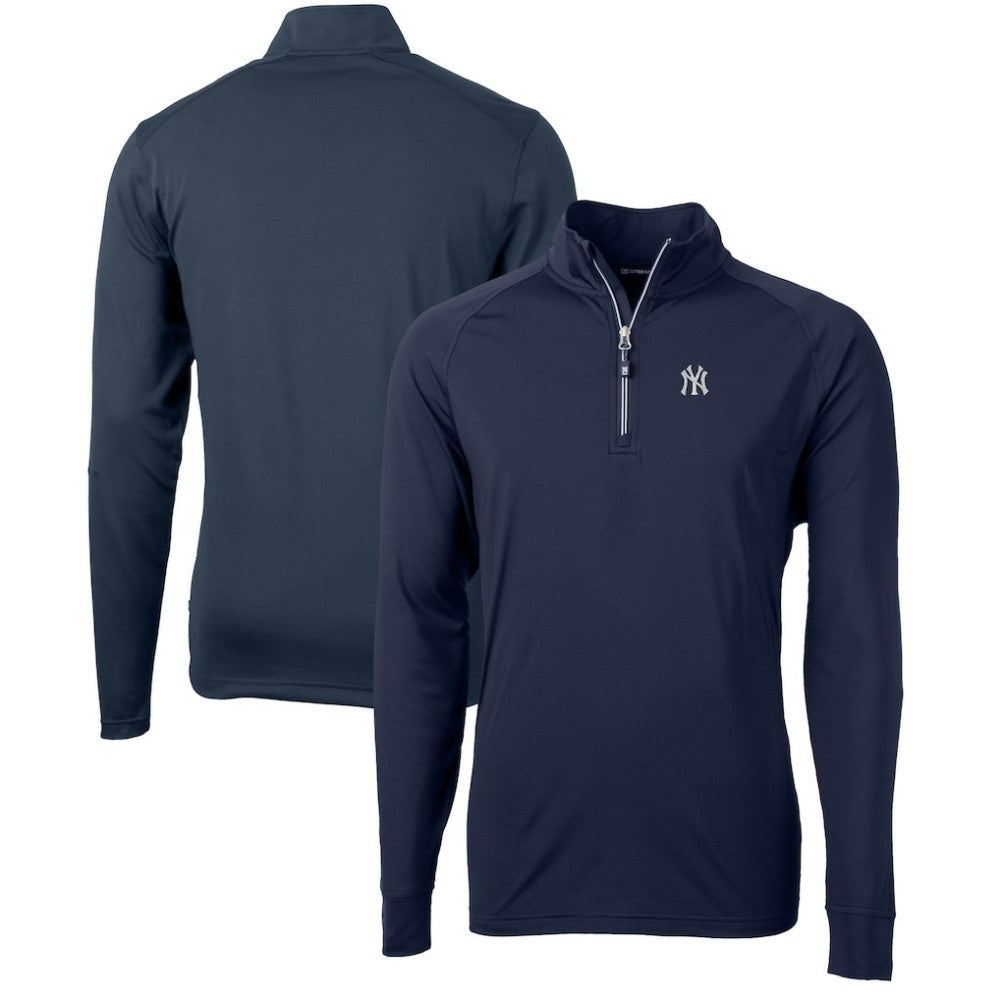New York Yankees Cutter & Buck Adapt Eco Knit Stretch Recycled Quarter-Zip Pullover Top Discount