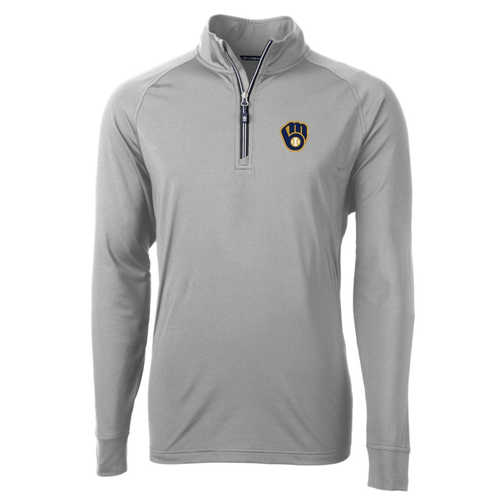 Milwaukee Brewers Cutter & Buck Adapt Eco Knit Stretch Recycled Quarter-Zip Pullover Top Near Me