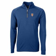 New York Mets Cutter & Buck Adapt Eco Knit Stretch Recycled Quarter-Zip Pullover Top for sale
