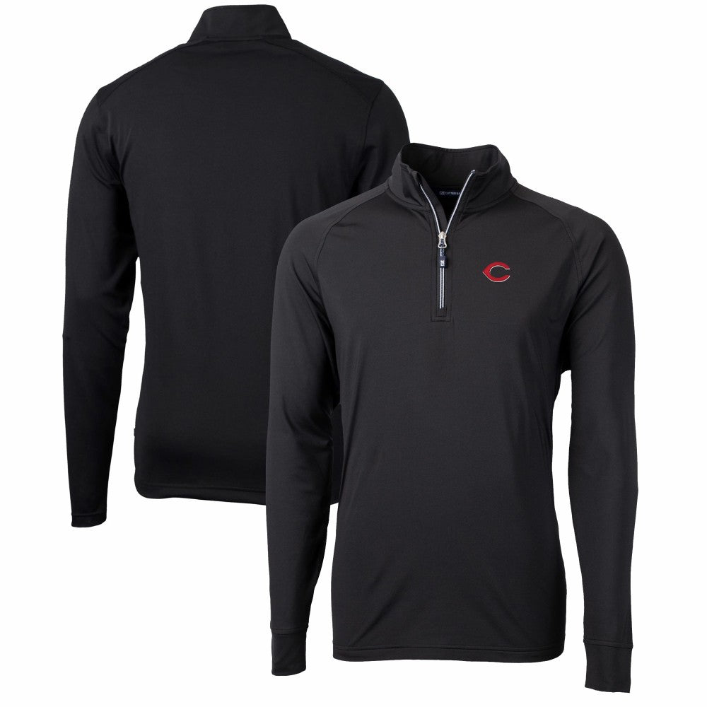 Cincinnati Reds Cutter & Buck Adapt Eco Knit Stretch Recycled Quarter-Zip Pullover Top for sale
