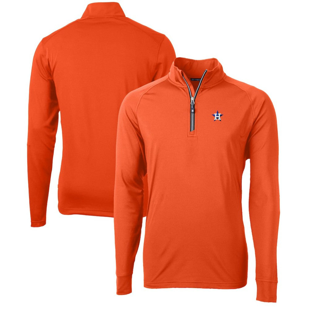 Houston Astros Cutter & Buck Adapt Eco Knit Stretch Recycled Quarter-Zip Pullover Top Sale