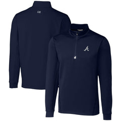 Atlanta Braves Cutter & Buck Traverse Stretch Quarter-Zip Pullover Top for sale