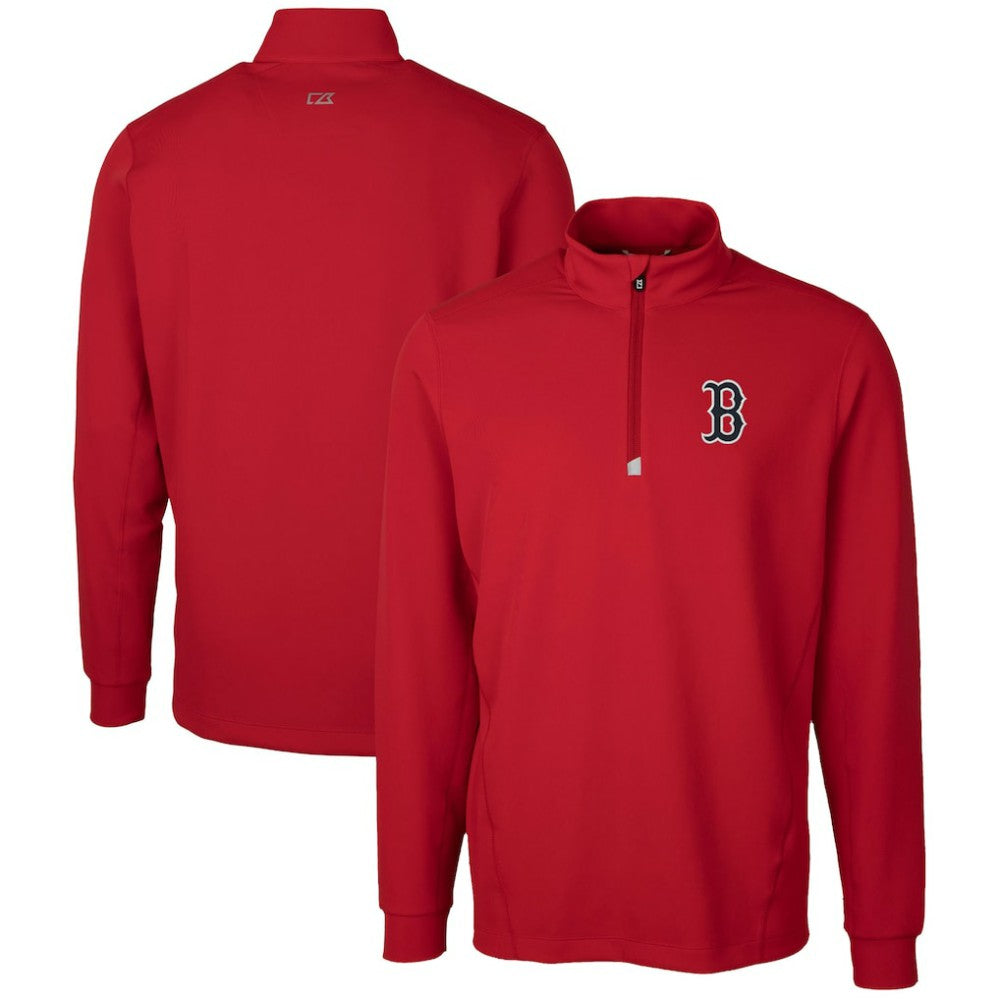 Boston Red Sox Cutter & Buck Traverse Stretch Quarter-Zip Pullover Top Online