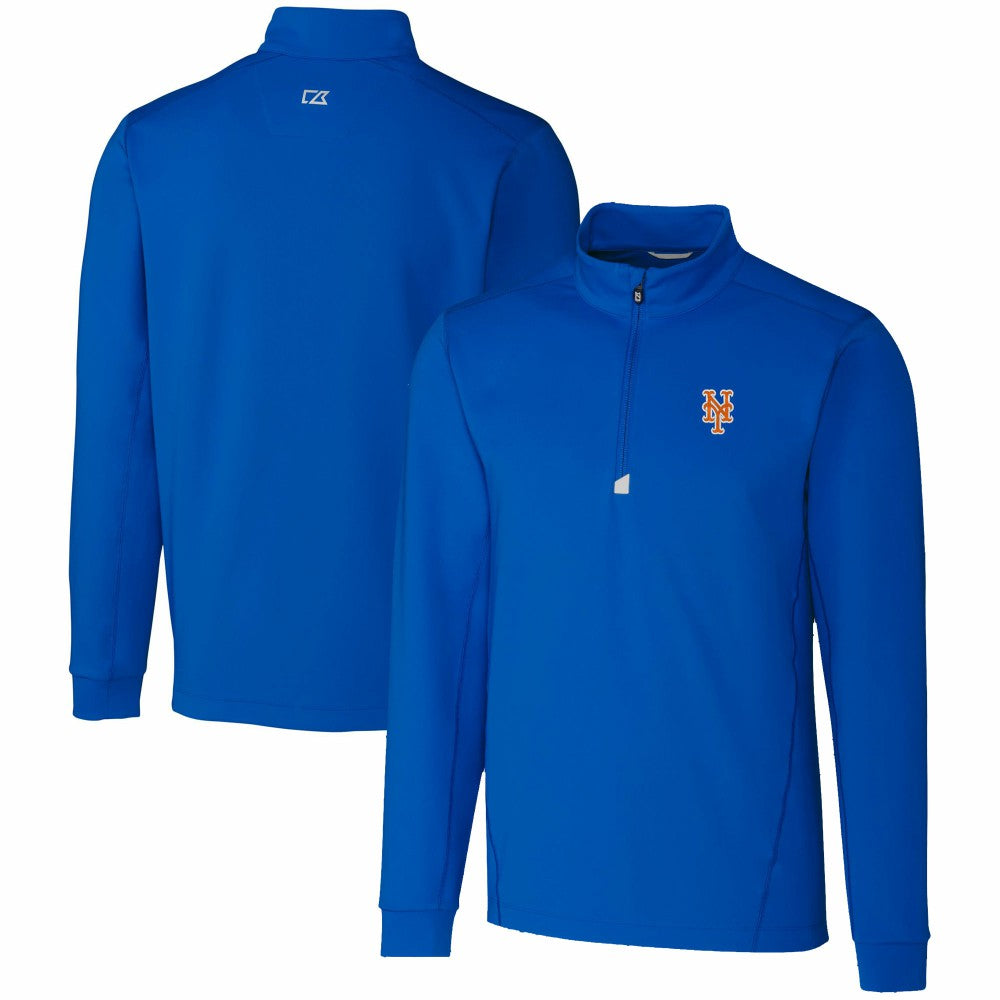 New York Mets Cutter & Buck Traverse Stretch Quarter-Zip Pullover Top Discount