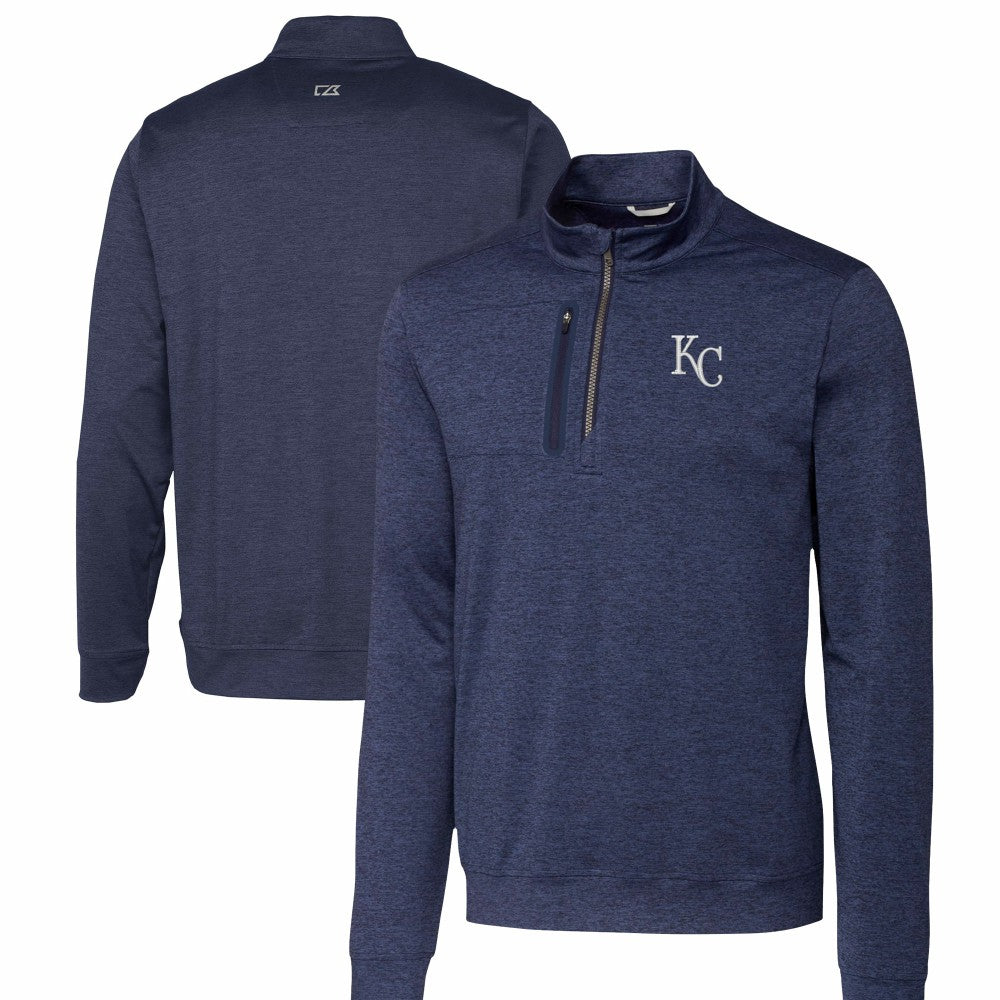 Kansas City Royals Cutter & Buck Stealth Heathered Quarter-Zip Pullover Top Discount