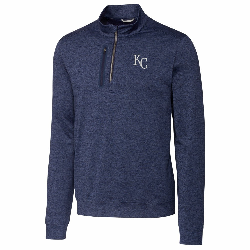 Kansas City Royals Cutter & Buck Stealth Heathered Quarter-Zip Pullover Top Discount