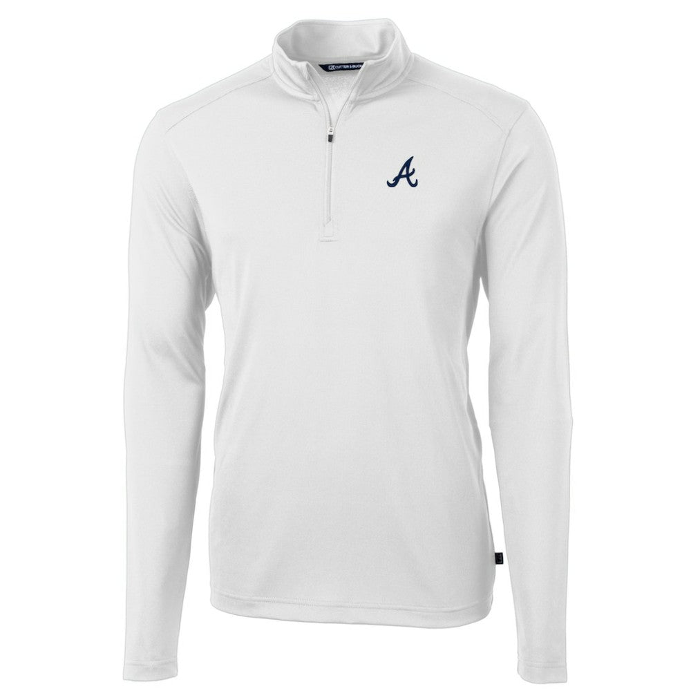 Atlanta Braves Cutter & Buck Virtue Eco Pique Recycled Quarter-Zip Pullover Top Near Me