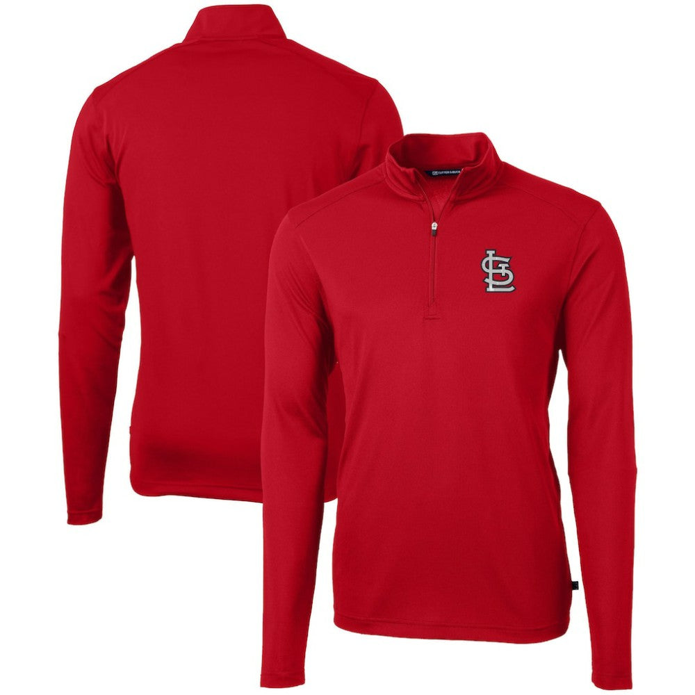 St. Louis Cardinals Cutter & Buck Virtue Eco Pique Recycled Quarter-Zip Pullover Top Discount