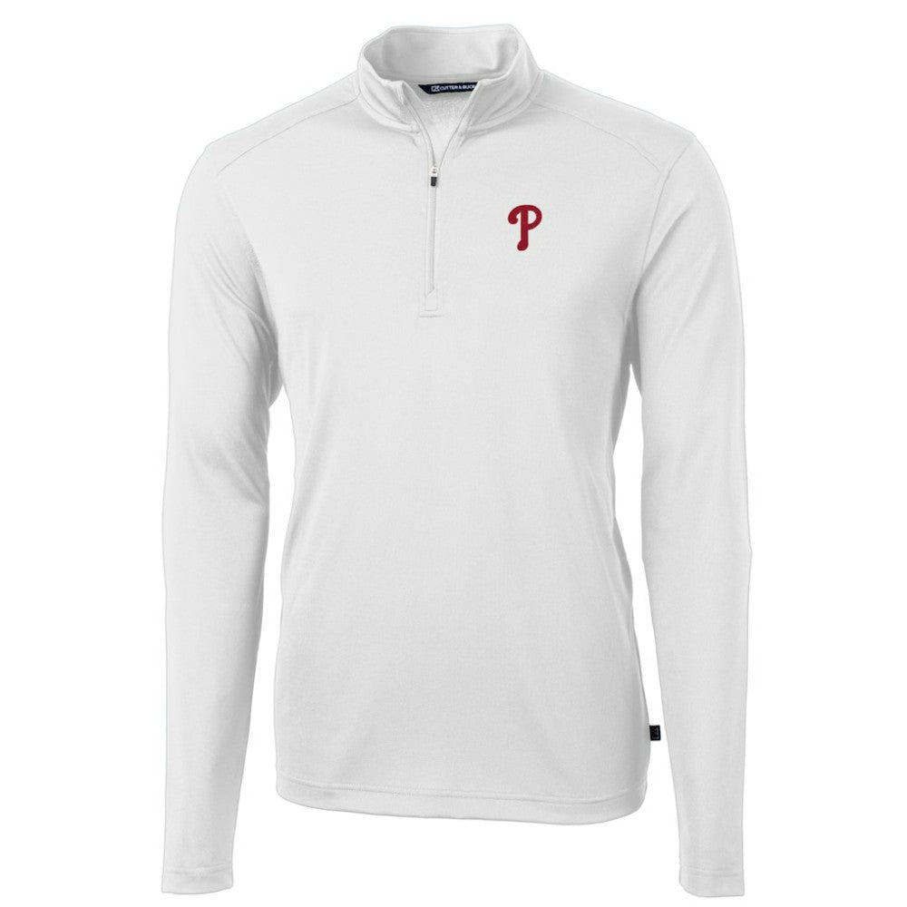 Philadelphia Phillies Cutter & Buck Virtue Eco Pique Recycled Quarter-Zip Pullover Top Near Me
