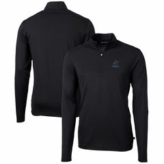 Miami Marlins Cutter & Buck Virtue Eco Pique Recycled Quarter-Zip Pullover Top Discount
