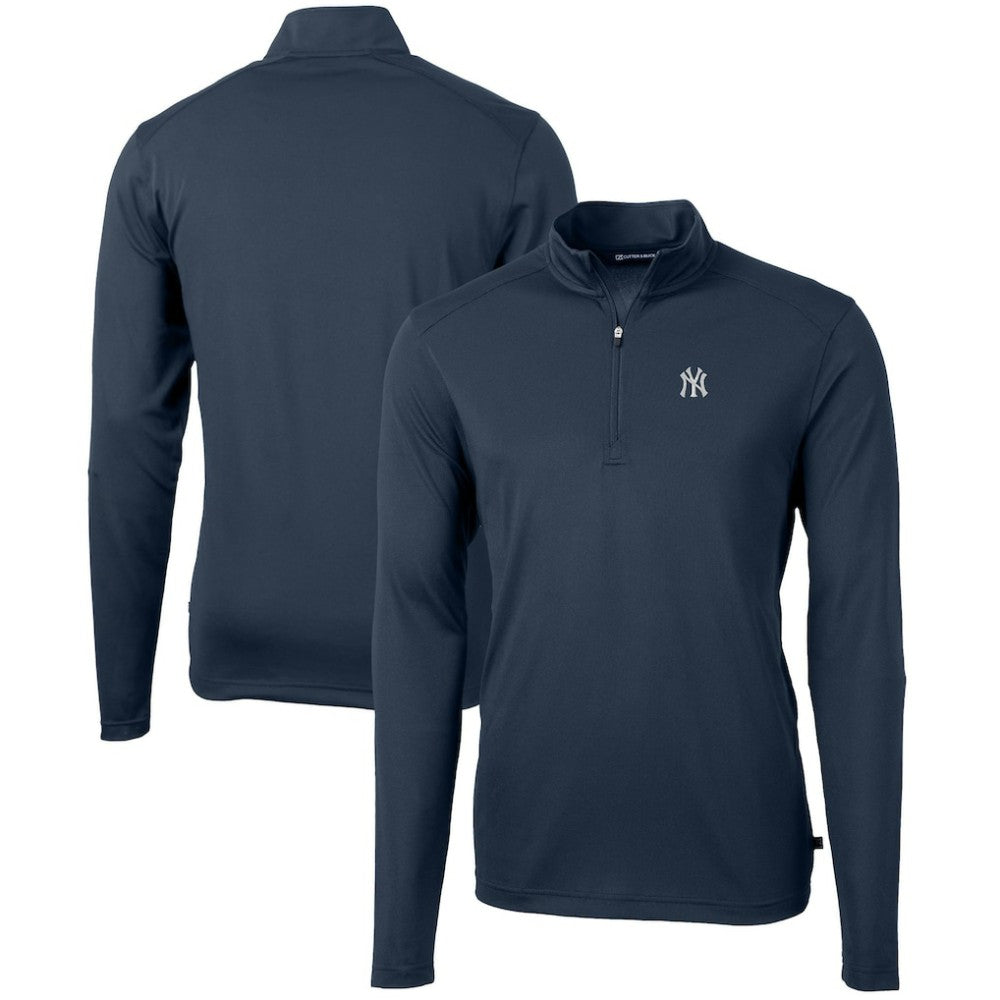 New York Yankees Cutter & Buck Virtue Eco Pique Recycled Quarter-Zip Pullover Top Near Me