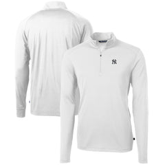New York Yankees Cutter & Buck Virtue Eco Pique Recycled Quarter-Zip Pullover Top Online