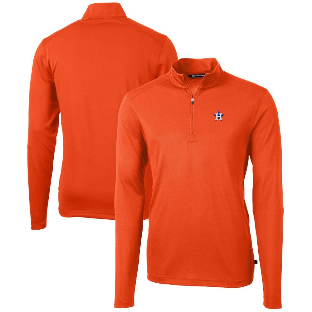 Houston Astros Cutter & Buck Virtue Eco Pique Recycled Quarter-Zip Pullover Top Sale