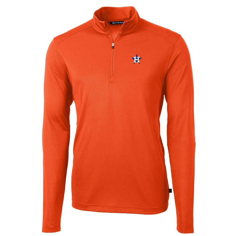 Houston Astros Cutter & Buck Virtue Eco Pique Recycled Quarter-Zip Pullover Top Sale