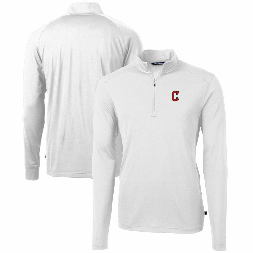 Cleveland Guardians Cutter & Buck Virtue Eco Pique Recycled Quarter-Zip Pullover Top Outlet