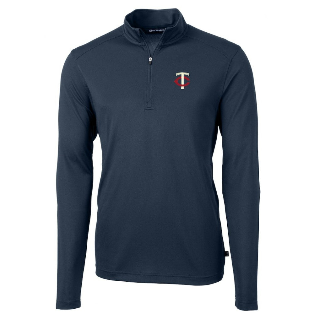 Minnesota Twins Cutter & Buck Virtue Eco Pique Recycled Quarter-Zip Pullover Top for sale