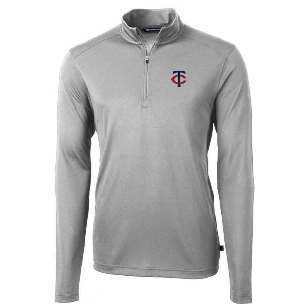 Minnesota Twins Cutter & Buck Virtue Eco Pique Recycled Quarter-Zip Pullover Top Near Me
