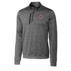 Chicago Cubs Cutter & Buck Stealth Heathered Quarter-Zip Pullover Top Outlet