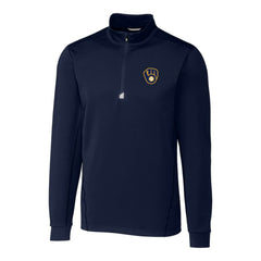 Milwaukee Brewers Cutter & Buck Big & Tall Traverse Stretch Quarter-Zip Pullover Top Outlet