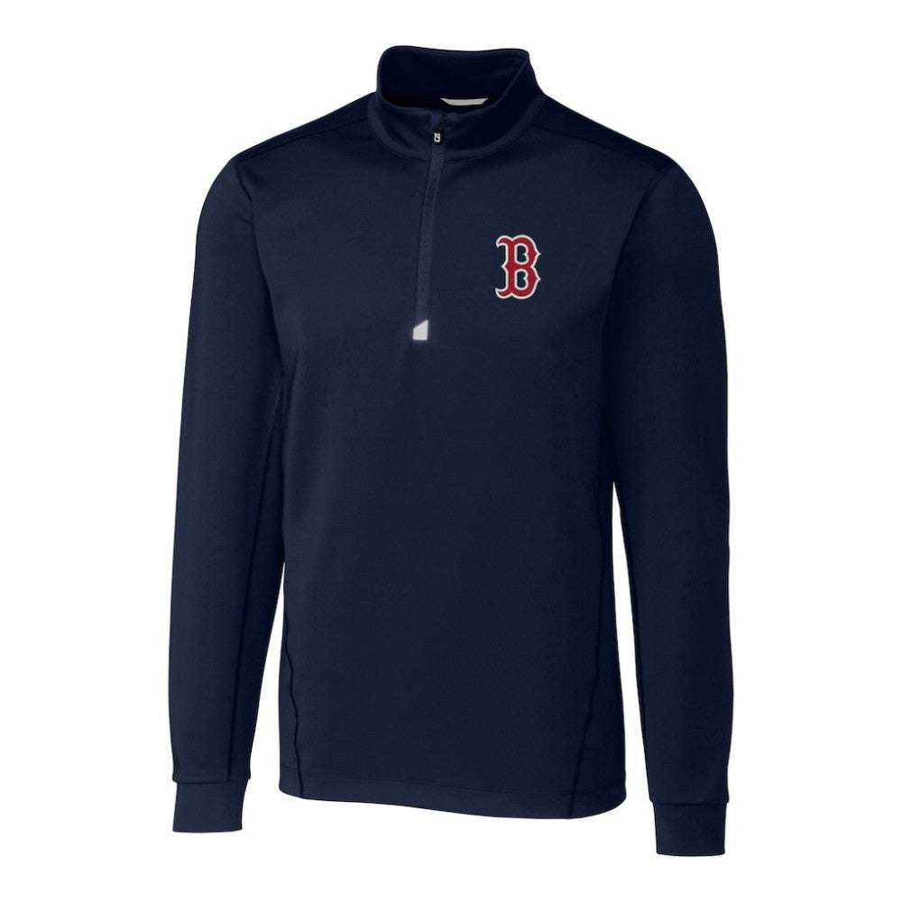 Boston Red Sox Cutter & Buck Big & Tall Traverse Stretch Quarter-Zip Pullover Top Outlet