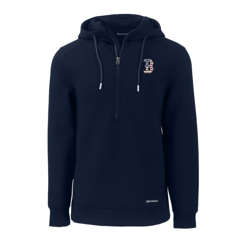 Boston Red Sox Cutter & Buck Stars & Stripes Roam Eco Half-Zip Recycled Pullover Hoodie Online