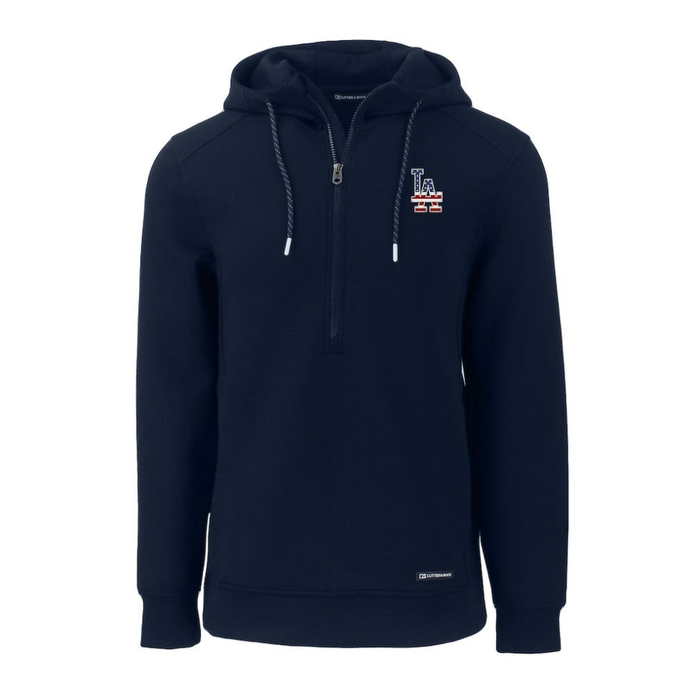 Los Angeles Dodgers Cutter & Buck Stars & Stripes Roam Eco Half-Zip Recycled Pullover Hoodie Discount