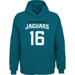 Trevor Lawrence Jacksonville Jaguars Youth Mainliner Player Name & Number Pullover Hoodie - Teal - NFL